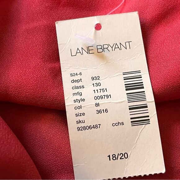 Lane Bryant Orange/Coral Print High/Low Ruffle Hem Pull On Skirt Size 18/20 NWT - Picture 6 of 10